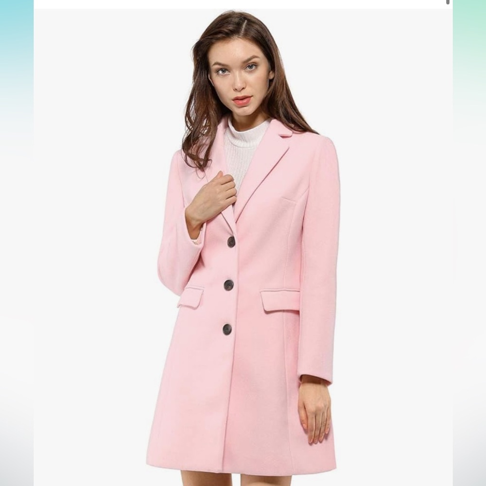 Allegra K Single Breasted Pink Peacoat NWOT | sz XS